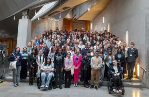 Scottish Youth Parliament (SYP) on Holyrood steps