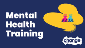 Icon with text "mental health training"