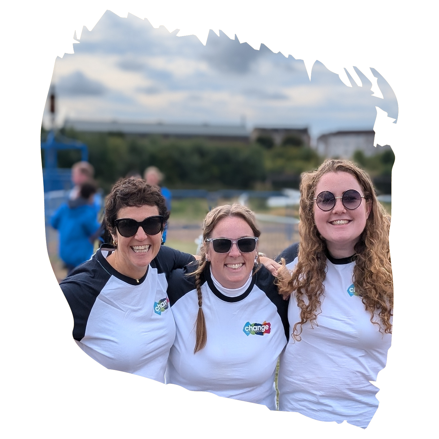 zipslide volunteer events - three women in change mental health tshirts