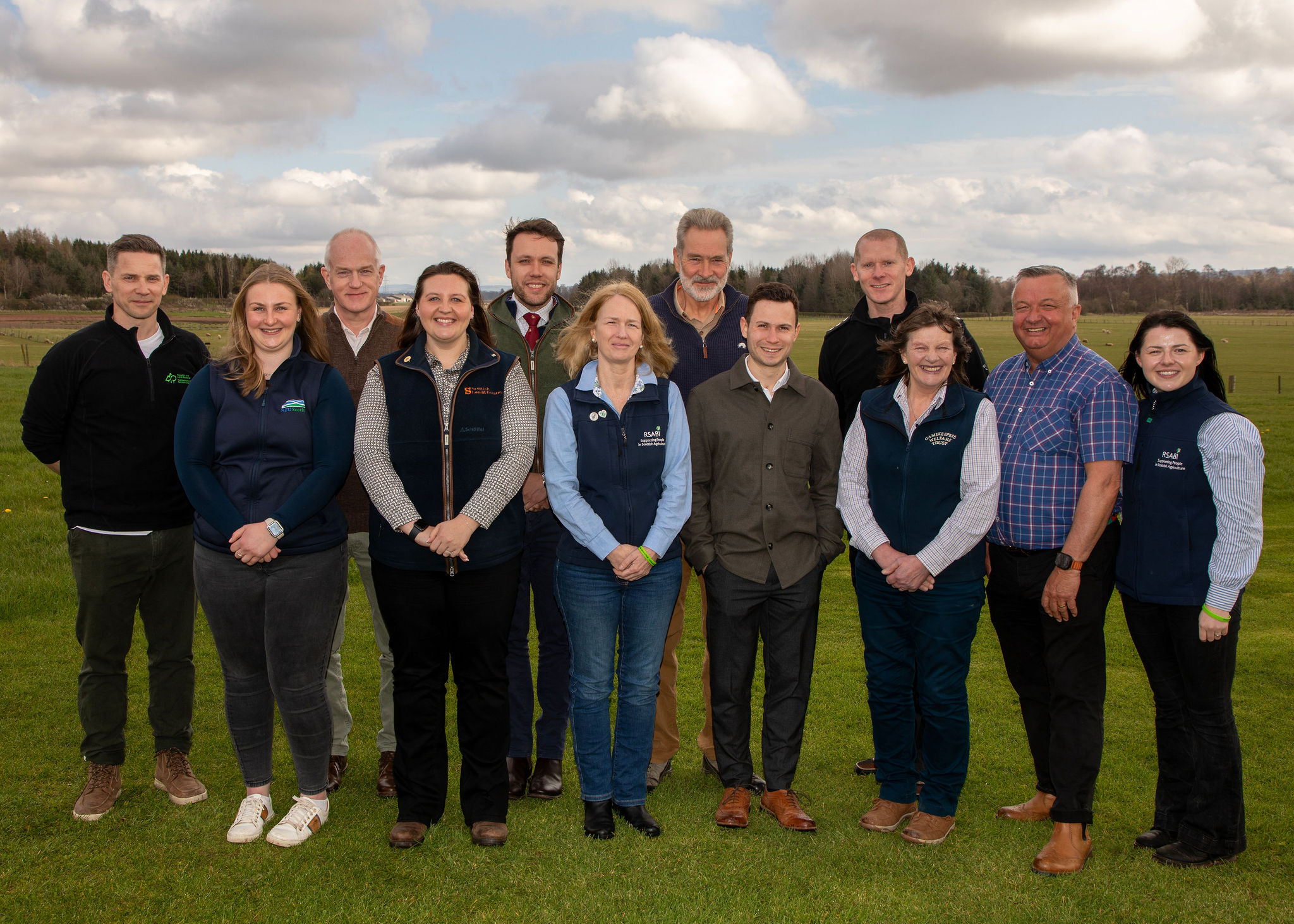 Key members of the Scottish Firearms Mental Health Awareness and Support Partnership at a farm in Perthshire.